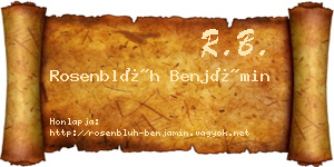 Rosenblüh Benjámin névjegykártya